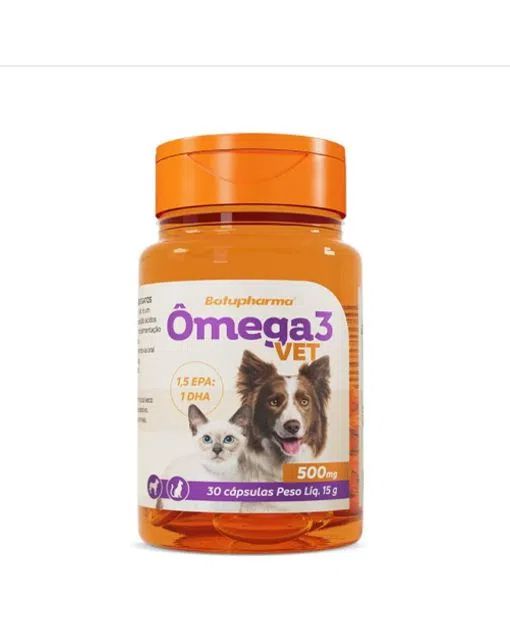 Suplemento Ômega 3 Vet 500mg para Cães Gatos Botupharma Pet