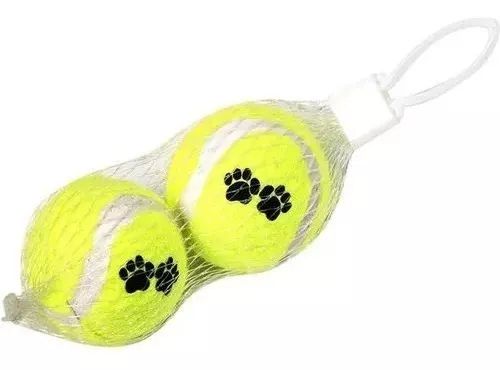 Kit 2 Brinquedo Bola Tênis Médio para Cães Chalesco