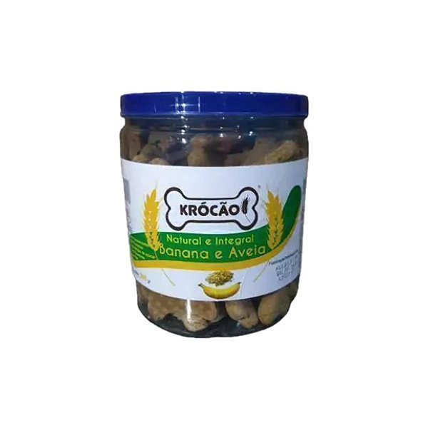 Petisco para Cachorro Natural Biscoito Banana Aveia 500g - Krocão