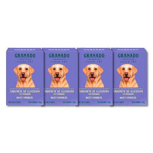 Kit 4 Sabonetes Glicerina Cães Gatos Granado