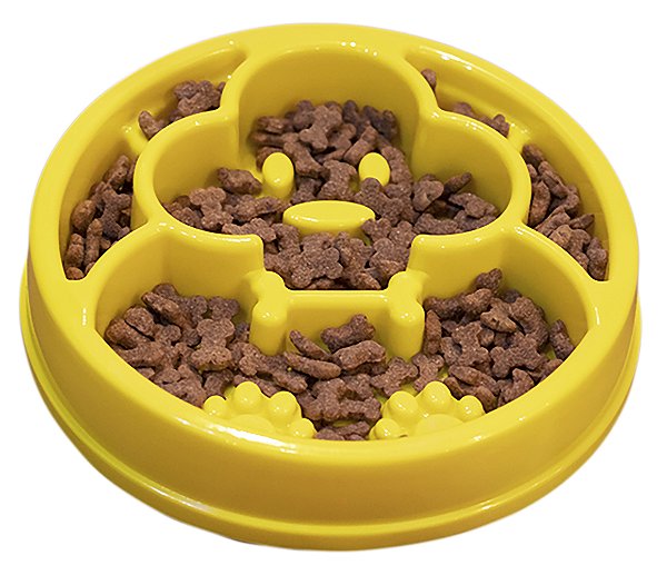 Comedouro Lento para Cães Cachorrinho Amarelo | ÓrienPet