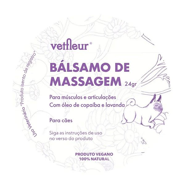 Pomada para Cachorro Bálsamo de Massagem 24g Vetfleur