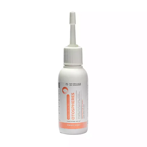Solução Natural Limpa Orelhas Otospheres para Cães Gatos 50ml Wesen Green