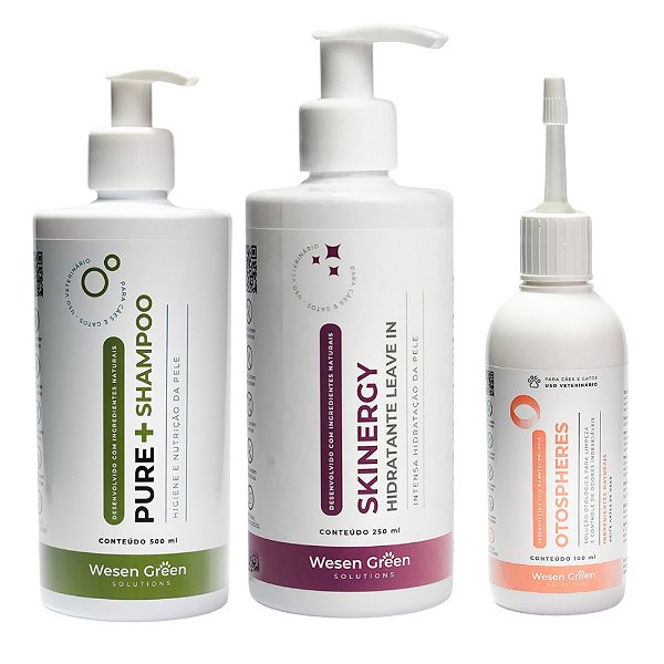 Kit Cuidados Pele e Ouvido para Cachorro e Gato Wesen Green