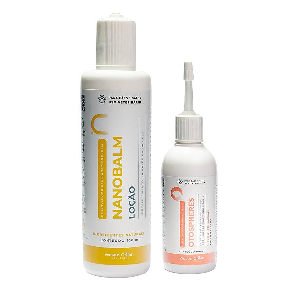 Kit Hidratação Proteção Nanobalm Otospheres para Câes Gatos Wesen Green