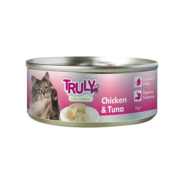 Petisco Enlatado para Gato Sabor Frango e Atum 95g - Truly