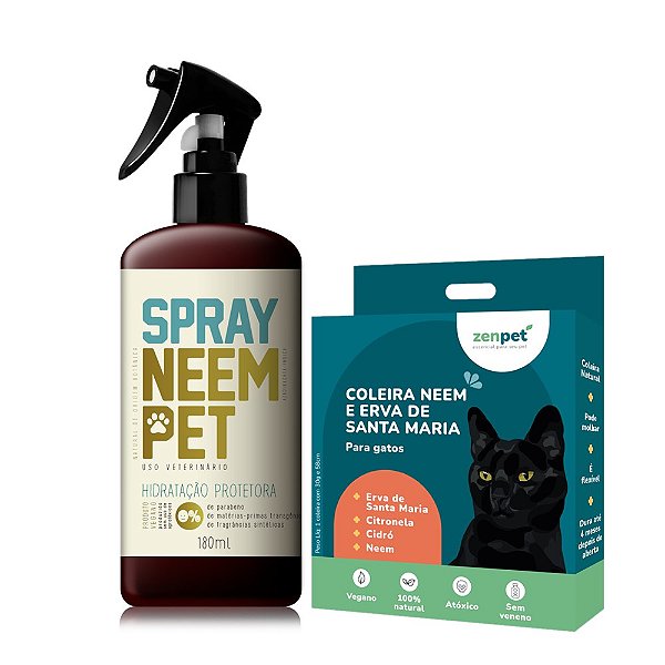 Kit Coleira Zenpet e Spray Neem Pet Repelente para Gatos Openeem