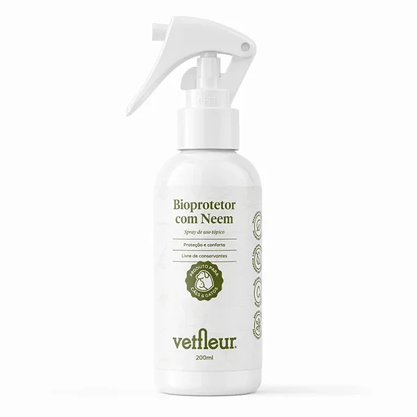 Spray Repelente Bioprotetor Natural Neem para Cães Gatos 200ml Vetfleur