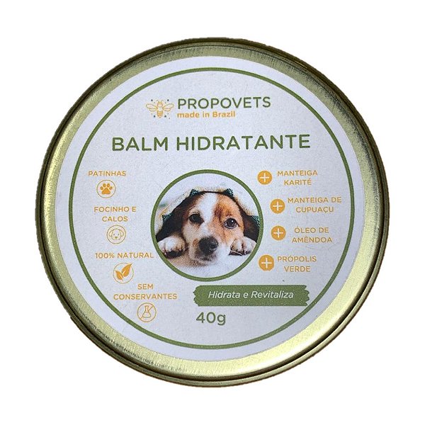 Bálsamo Natural com Própolis Verde para Patas Focinho de Cães e Gatos 40g - Propovets