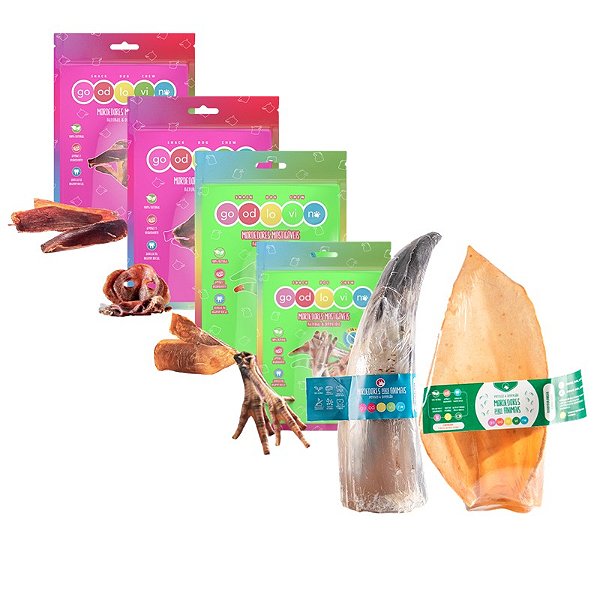 Kit Mordedor Natural Misto para Cães Gatos Sortidos Good Lovin