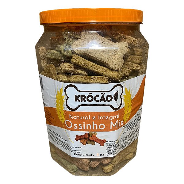 Biscoito Natural para Cachorro Ossinho Mix 1Kg - Krocão