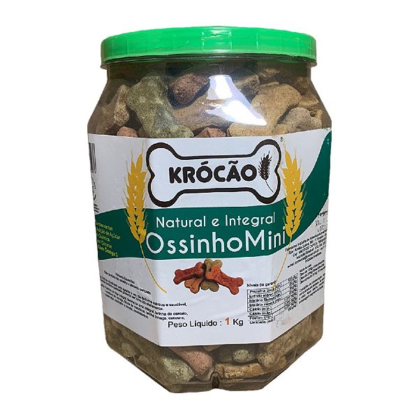 Biscoito Natural para Cachorro Ossinhos Mini 1 Kg - Krocão