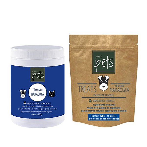 Kit Suplemento Maracujá para Cachorro e Gato Ansioso - Botica Pets