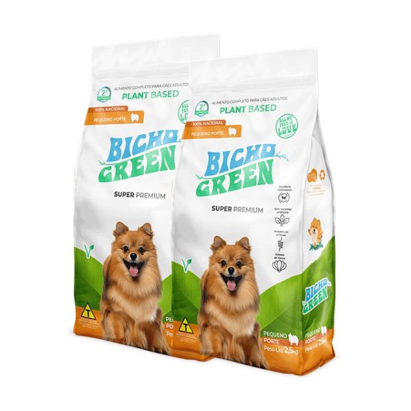 Kit 2 Ração Bicho Green Pequeno Porte Super Premium 2,5 kg