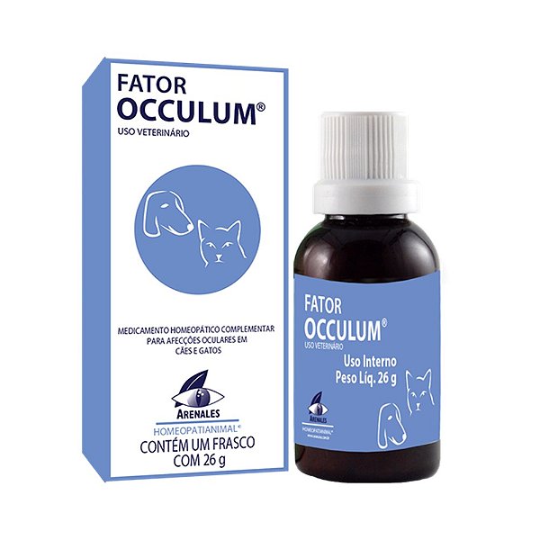 Homeopatia Apoio Natural para Saúde Ocular de Cães e Gatos Fator Occulum 26g - Arenales