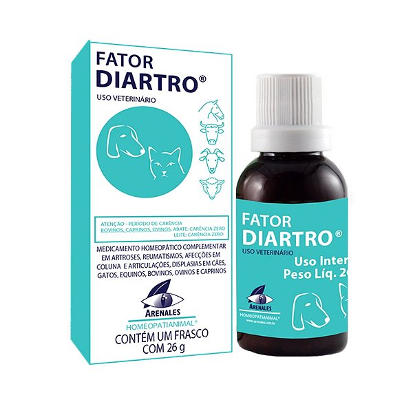 Homeopatia Saúde nas Articulações Cães e Gatos Fator Diartro 26g  - Arenales