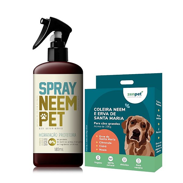 Kit Repelente Natural Zenpet | Coleira Zenpet para Cães Grandes + Spray Neem Pet – Frete Grátis Brasil