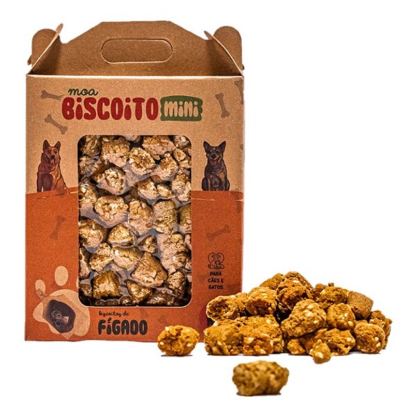 Biscoito Natural Mini Sabor Fígado para Cães e Gatos 100g – Moabe