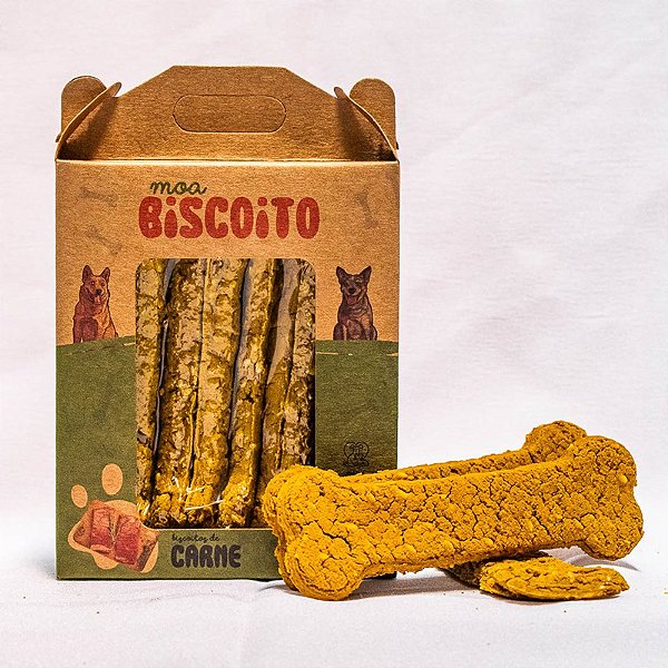 Biscoito Natural Ossinho Sabor Carne para Cães e Gatos 100g – Moabe
