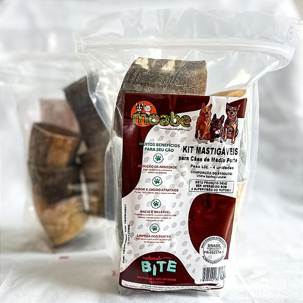 Kit Mastigáveis Naturais para Cães e Gatos de Raças Médias 4 Unidades – Moabe