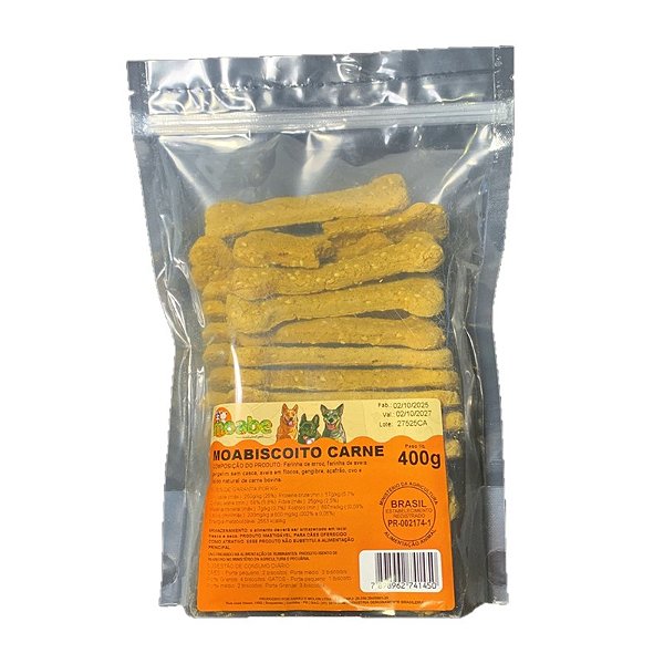 Biscoito Natural Ossinho Sabor Carne para Cães e Gatos 400g – Moabe