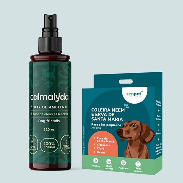 Kit Coleira Zenpet Cães Pequenos + Spray Calmalyda