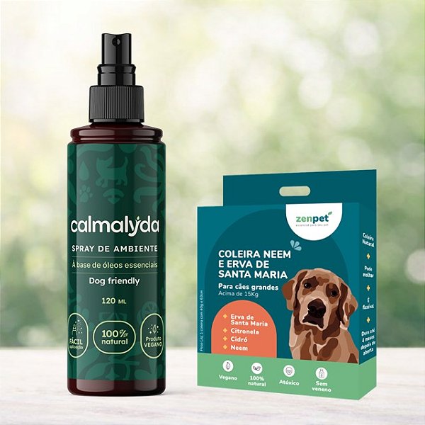 Kit Coleira Zenpet Cães Grandes + Spray Calmalyda