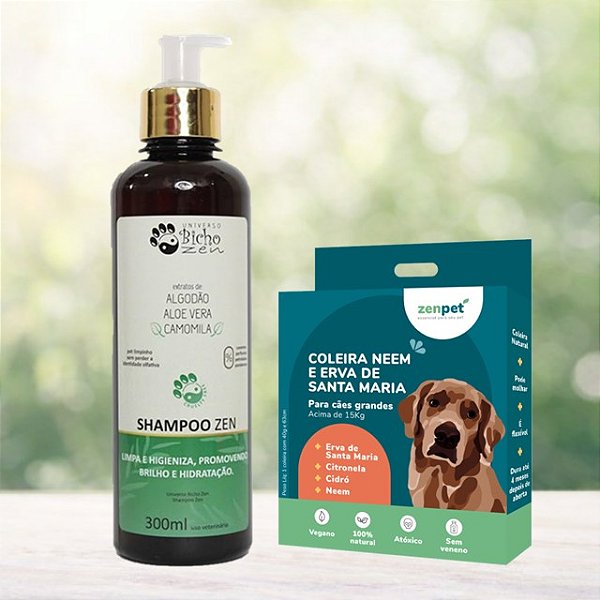 Kit Coleira Zenpet Cães Grandes + Shampoo Zen