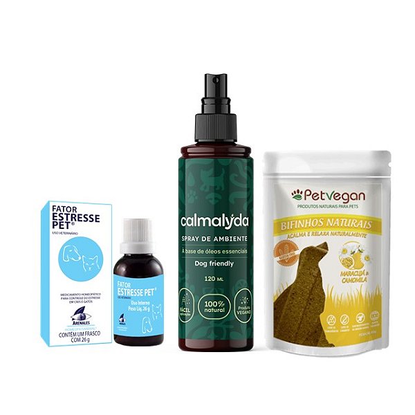 Kit Calma Natural para Cachorro | Ansiedade - Estresse - Nervosismo