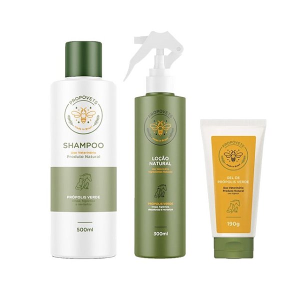 Kit Alívio da Coceira Natural para Cães e Gatos – Própolis Verde - Propovets
