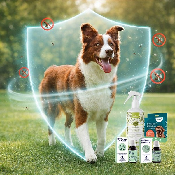 Kit Escudo Bioprotetor Natural Completo Zenpet | Repelente Natural para Cães