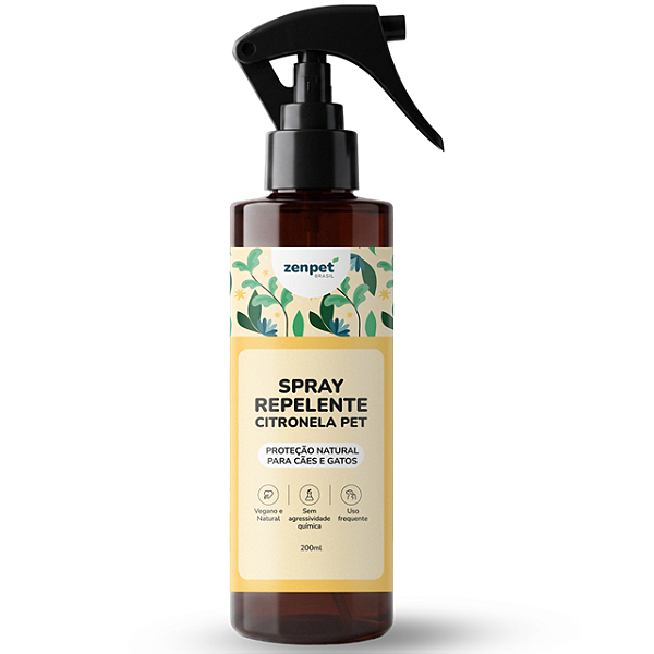 Spray Repelente Natural de Citronela para Cães e Gatos 200 ml | Zenpet