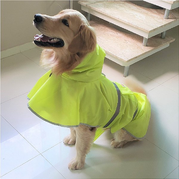 Capa de Chuva para Cachorro Amarelo Flúor ZenPet