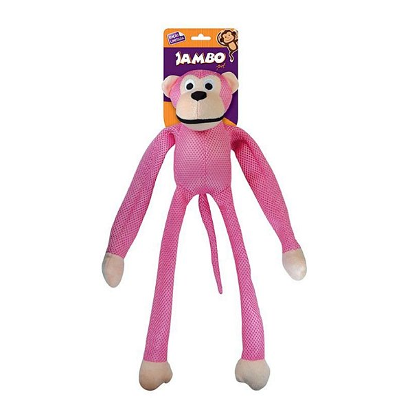 Brinquedo para Cachorro Macaco Mesh Rosa G Jambo Pet