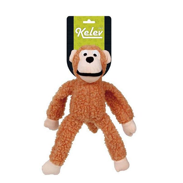 Brinquedo para Cachorro Macaco Pelúcia Laranja Médio Jambo Pet