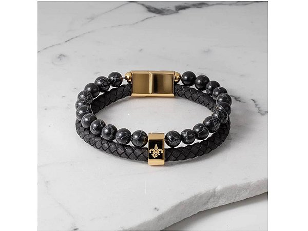 PULSEIRA RALPH CHRISTIAN EMBAIXADOR - BANHADA A OURO 18K - MASCULINA