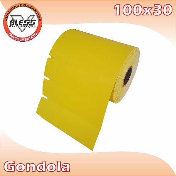 Etiqueta Gôndola 100x30 Amarelo Gema - 5 Rolos