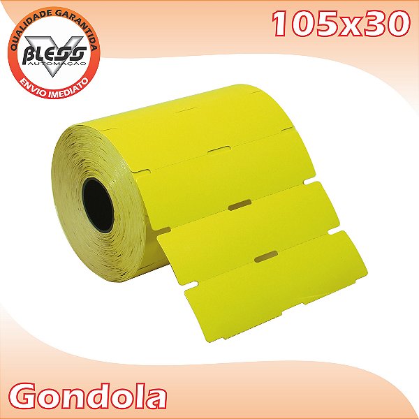 Etiqueta Gôndola 105x30 Amarelo Gema - 5 rolos