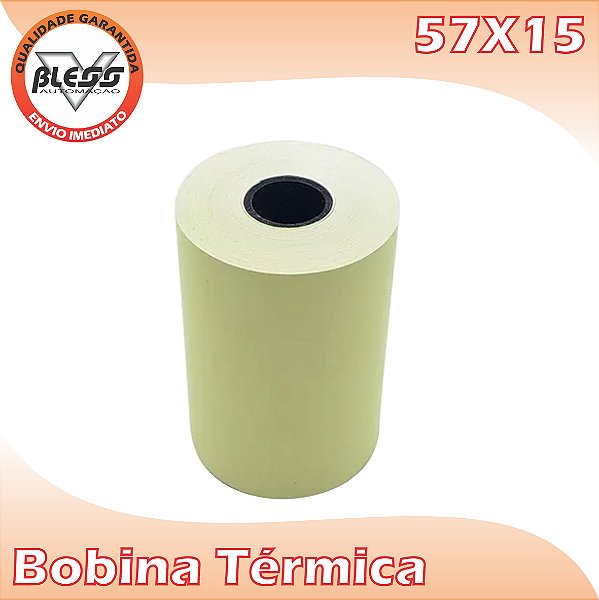 Bobina Térmica 57x15 Amarela - 30 Rolos