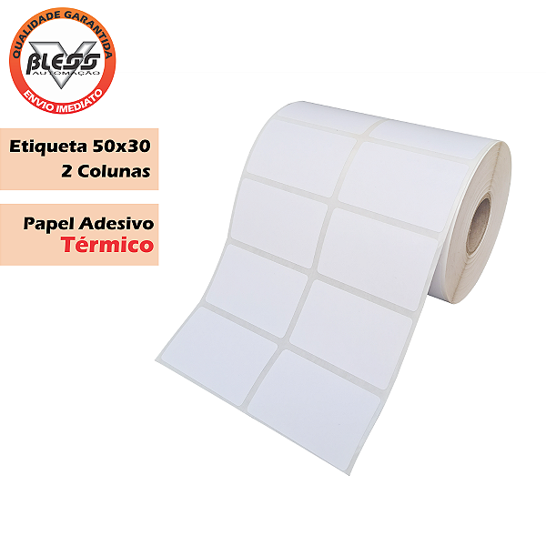 Etiqueta Térmica 50x30  2 Colunas -  10 rolos