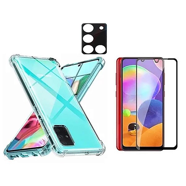 Capa Capinha + Película Gel + Película de Vidro 3d da Câmera Galaxy A31 -  Hiper Eletrônico