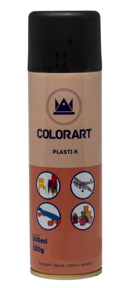 Plasti-k Spray para Plásticos Preto Fosco - id 61763