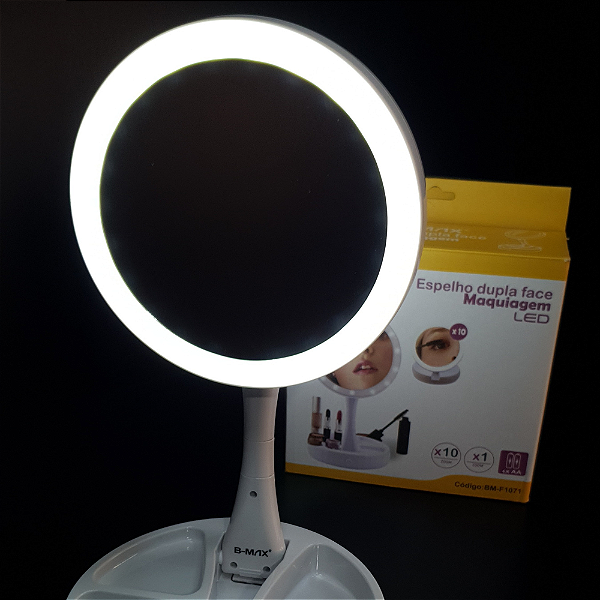 Espelho Dupla Face Maquiagem LED B-MAX BM-F1070