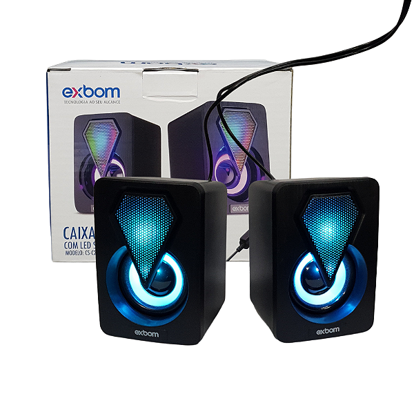 Caixa de Som 2.0 para PC  com LED Star Fusion Exbom CS-C20