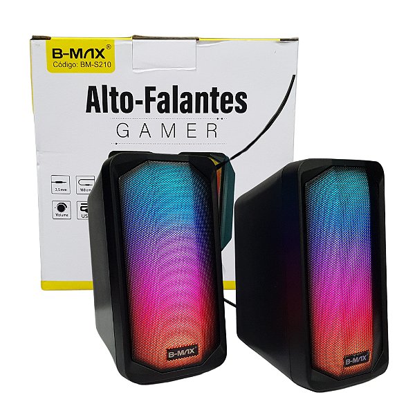 Alto-Falantes Gamer LED RGB B-Max BM-S210