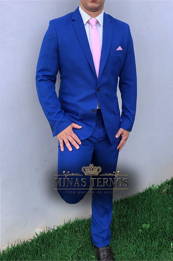 COSTUME MICROFIBRA AZUL ROYAL LUXO (Calça e Paletó)