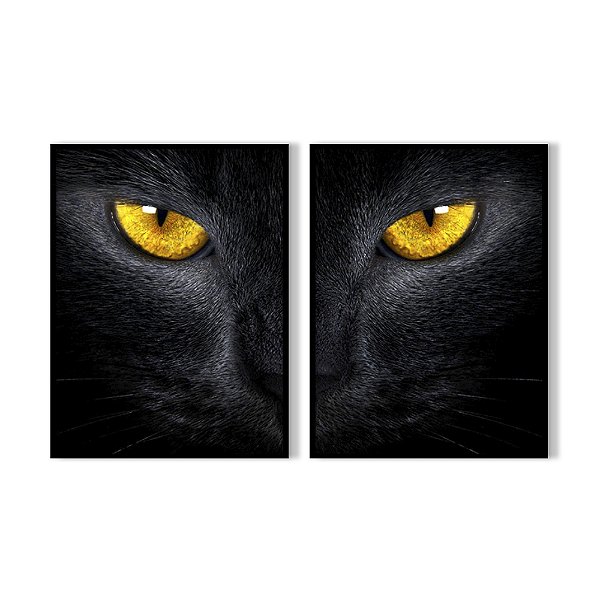 Quadro Em Moldura Black White Gato Preto Oppen House Quadros Decorativos Pois Sua Casa E Sua Cara