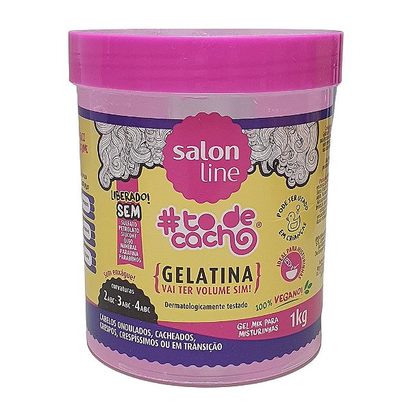 Todecacho Gelatina Vai Ter Volume Sim 1kg Salon Line Super Cacheada