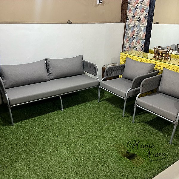 Jogo de Sofá Maré em corda náutica e pintura eletrostática