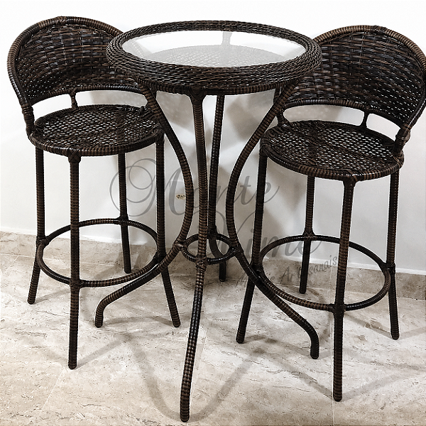 Conjunto bistrô com 2 banquetas Henry